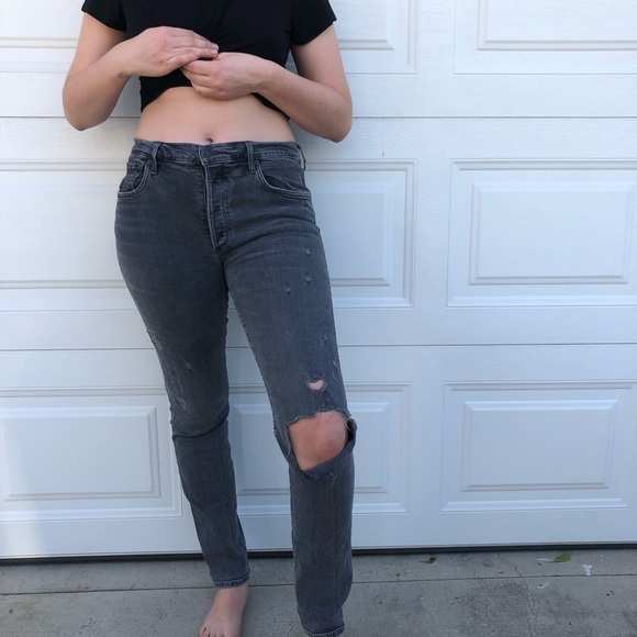 AGOLDE grey straight leg jeans - Picture 1 of 5